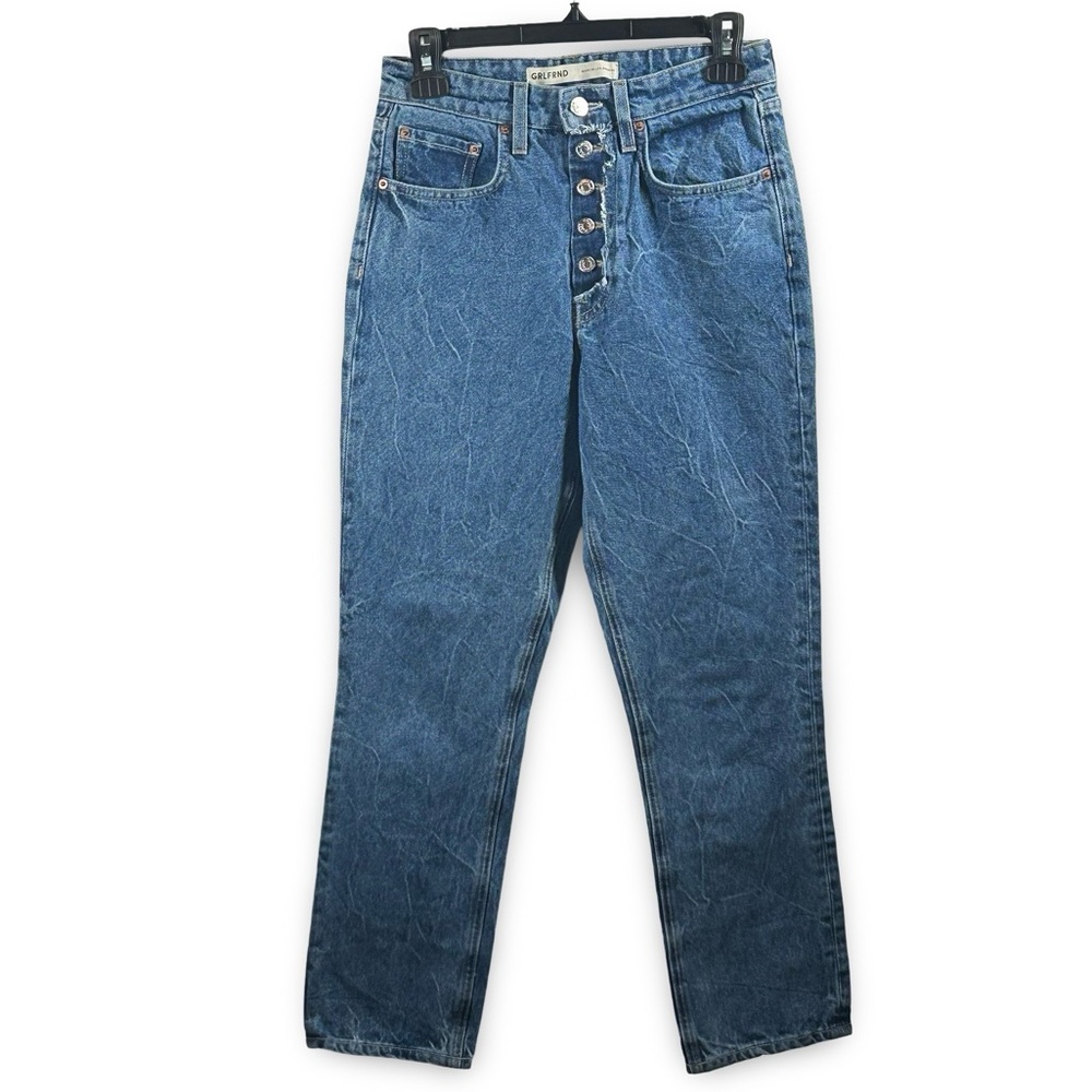 GRLFRND The Karolina High Rise Straight Crop Jeans Size 26 Casual Distressed